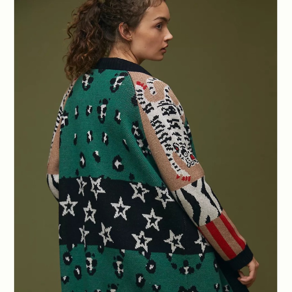 Anthropologie vilagallo starry leopard cardigan new with tags - Picture 3 of 14